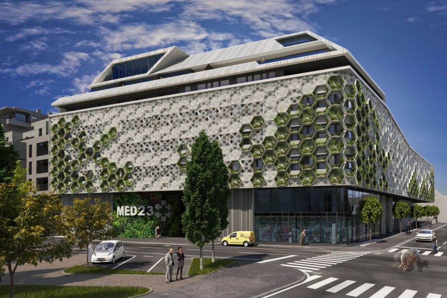 Rendering vom künftigen Gebäude des MED23