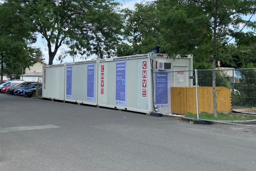Impfbox in der Auer-Welsbach-Straße